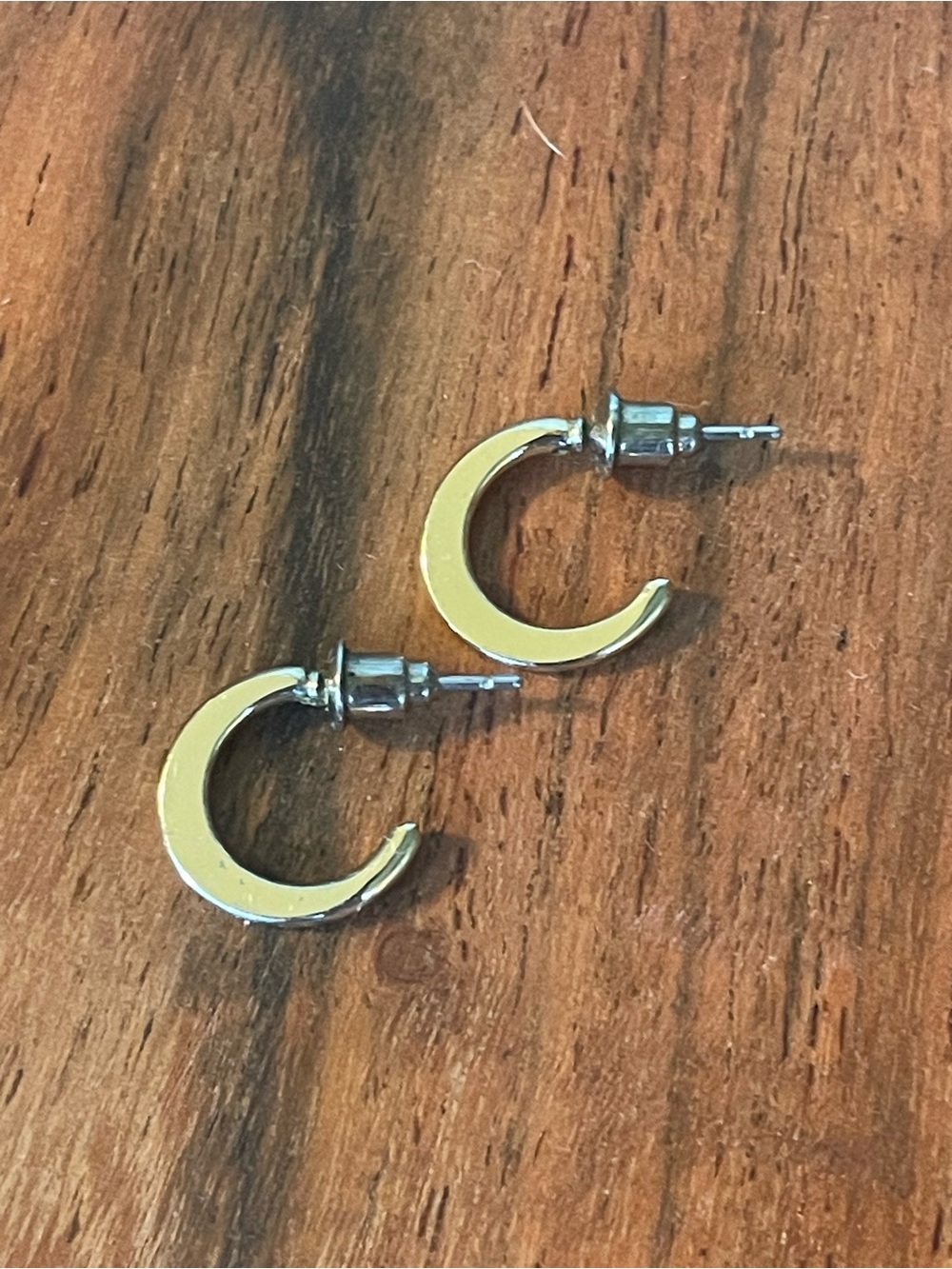 Classic gold Crescent Hoop Stud Earrings - Women Jewelry